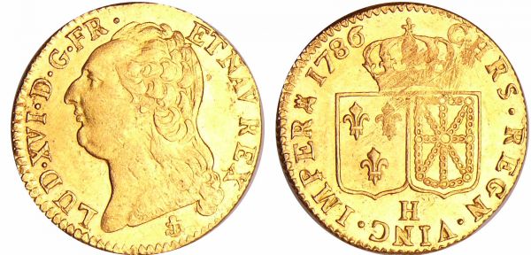 Louis XVI (1774-1792) - Louis d’or au buste nu - 1786 H (La Rochelle) (REF: L4L.538-Ga.364)