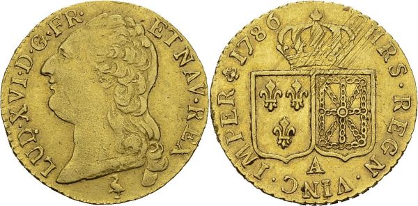 Louis XVI, 1774-1791. Louis d'or à la tête nue 1786 A, Paris 2e semestre. Gad. 361; Dr. 806. AU. 7.58 g. TTB