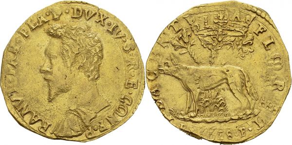 Piacenza. Ranuccio I Farnese, 1592-1622. 2 Doppie 1618, Piacenza. KM 35; Fr. 907. AU. 13.05 g. AU
