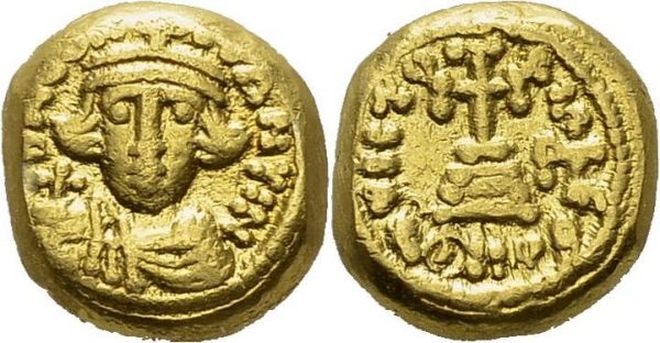 Constans II, 641-668. Solidus 641-647, Carthage. DOC 108.2. AU. 4.19 g. XF-AU  