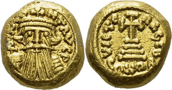 Constans II, 641-668. Solidus 653-654, Carthage. DOC 116. AU. 4.29 g. AU  